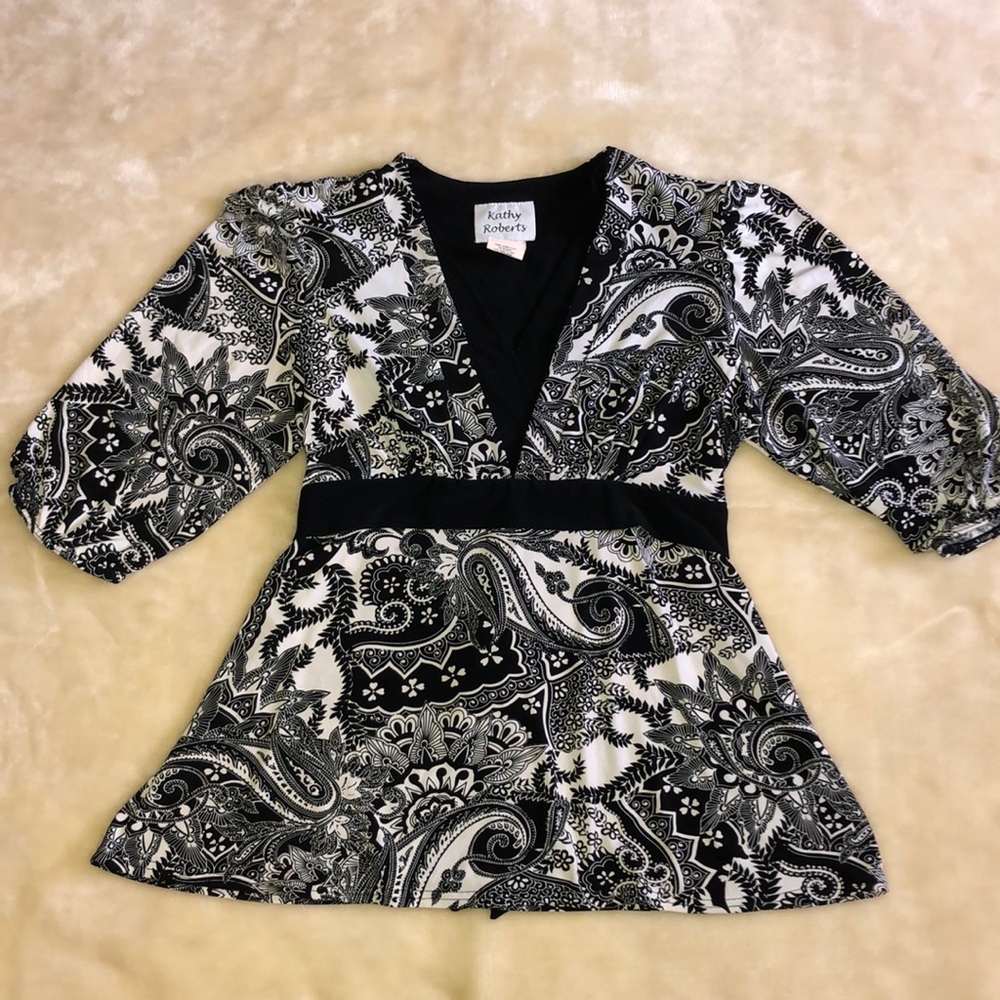Kathy Robert Black/Cream Shirt